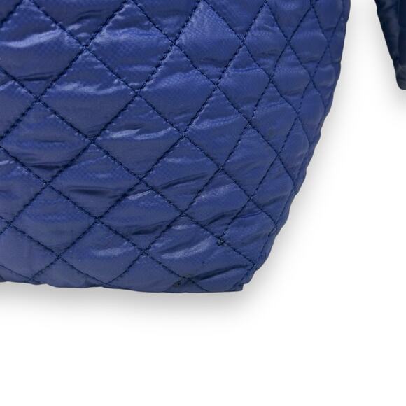 MZ Wallace Metro Tote Quilted Navy Blue Dual Handle Travel Work Everyday Bag - Picture 7 of 12